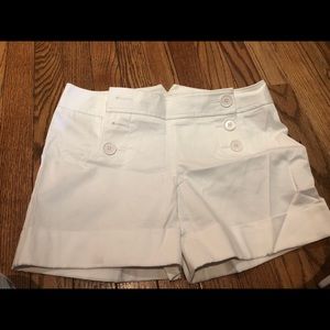 White button shorts